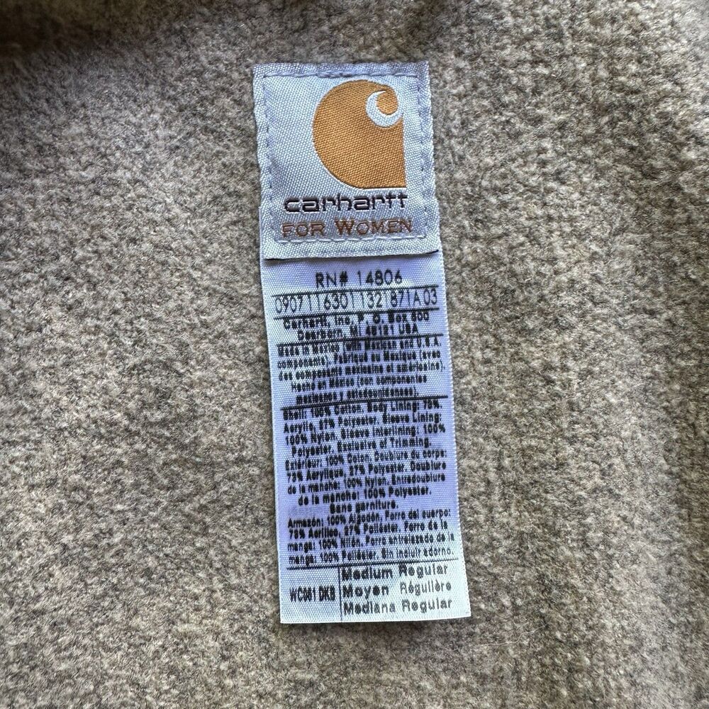 VTG Carhartt Detroit Jacket Women's M Blanket Lined Work Brown WC061 DKB - Picture 3 of 13